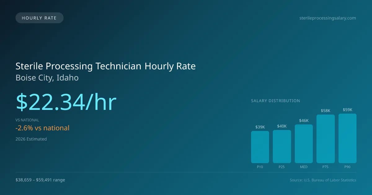 Sterile Processing Technician Hourly Rate in Boise City, ID — 2026 est., based on 2025 BLS