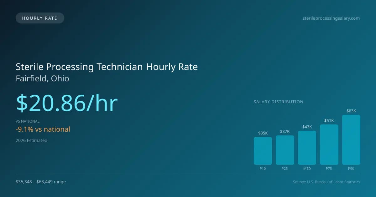 Sterile Processing Technician Hourly Rate in Fairfield, OH — 2026 est., based on 2025 BLS
