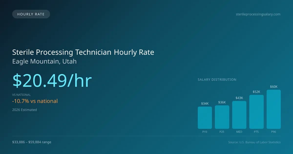 Sterile Processing Technician Hourly Rate in Eagle Mountain, UT — 2026 est., based on 2025 BLS