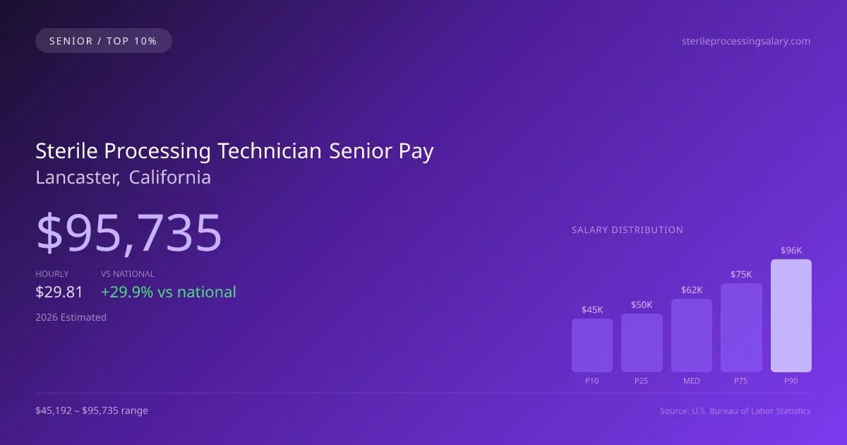 Sterile Processing Technician Senior Salary in Lancaster, CA — 2026 est., based on 2025 BLS