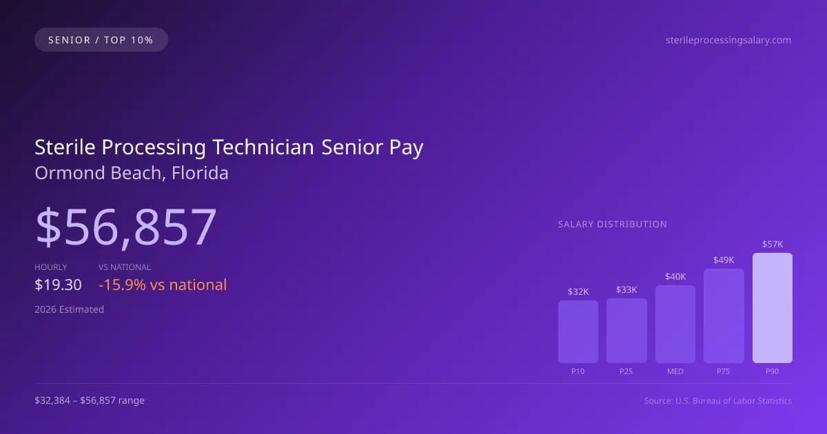 Sterile Processing Technician Senior Salary in Ormond Beach, FL — 2026 est., based on 2025 BLS