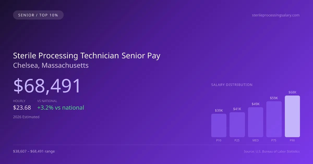 Sterile Processing Technician Senior Salary in Chelsea, MA — 2026 est., based on 2025 BLS
