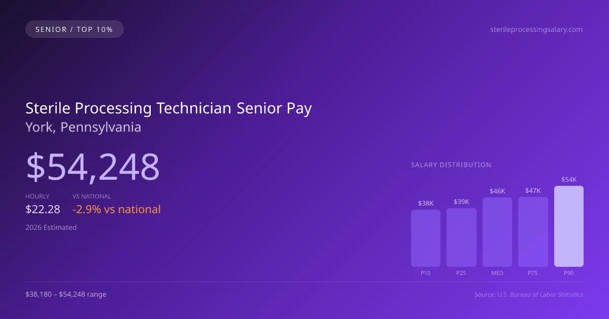 Sterile Processing Technician Senior Salary in York, PA — 2026 est., based on 2025 BLS