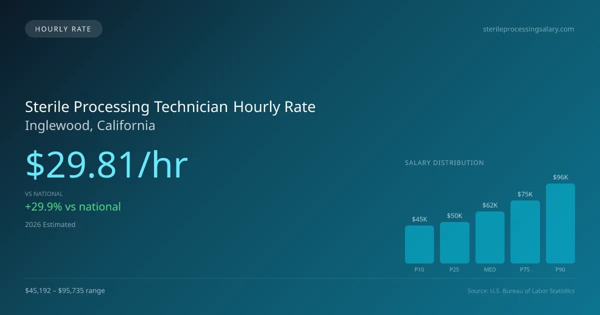 Sterile Processing Technician Hourly Rate in Inglewood, CA — 2026 est., based on 2025 BLS