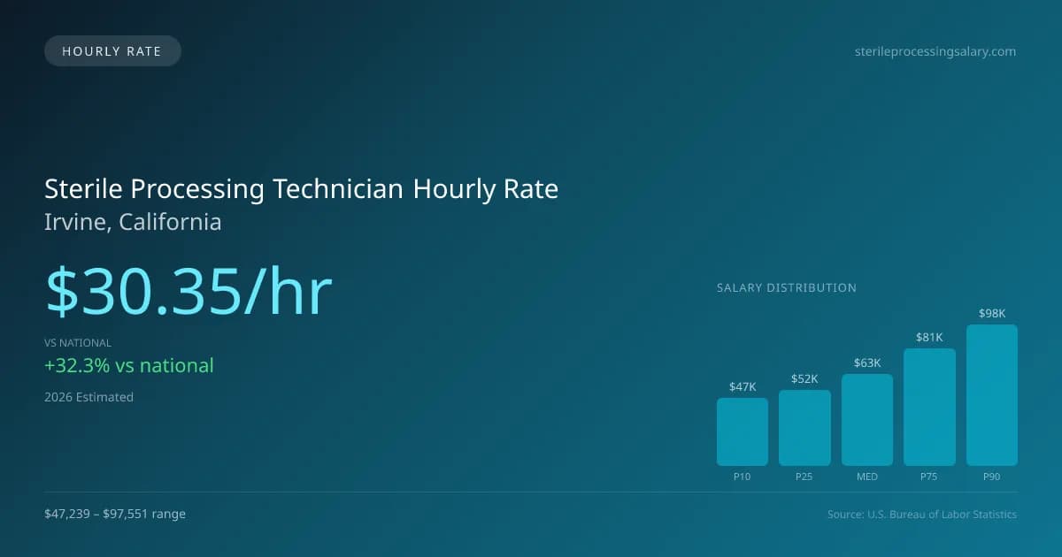 Sterile Processing Technician Hourly Rate in Irvine, CA — 2026 est., based on 2025 BLS