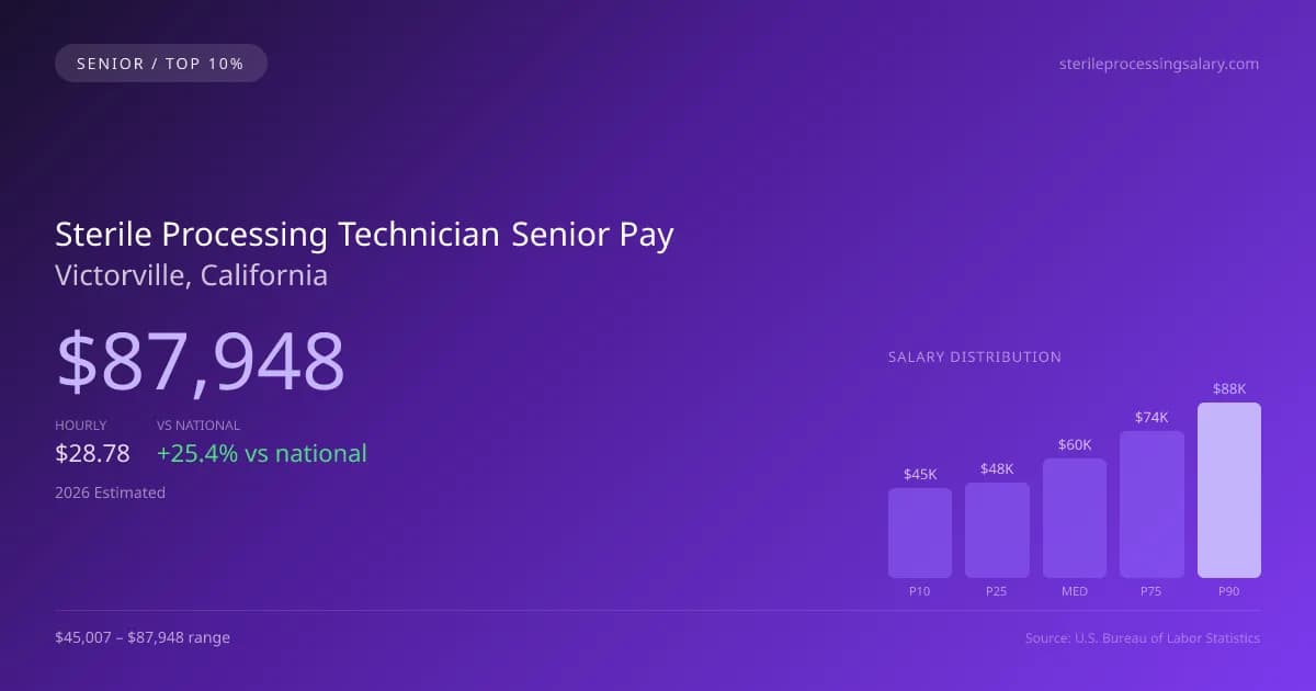 Sterile Processing Technician Senior Salary in Victorville, CA — 2026 est., based on 2025 BLS