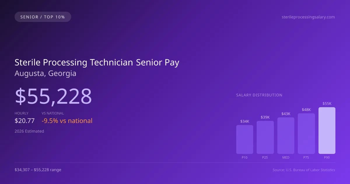 Sterile Processing Technician Senior Salary in Augusta, GA — 2026 est., based on 2025 BLS