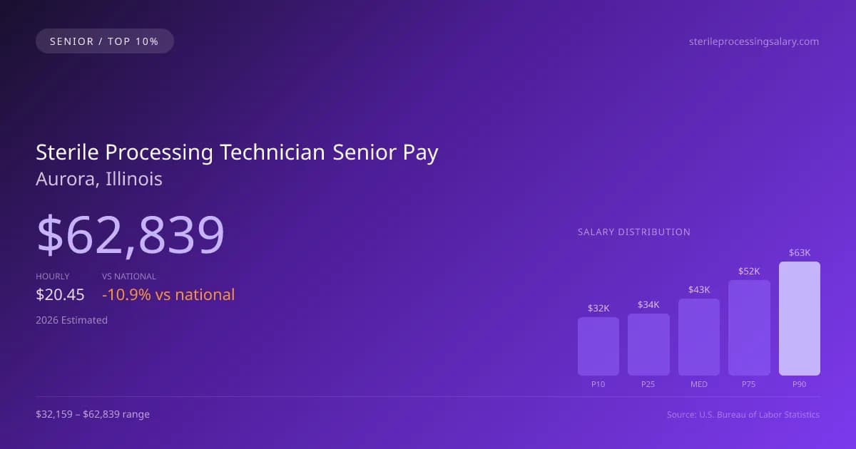 Sterile Processing Technician Senior Salary in Aurora, IL — 2026 est., based on 2025 BLS