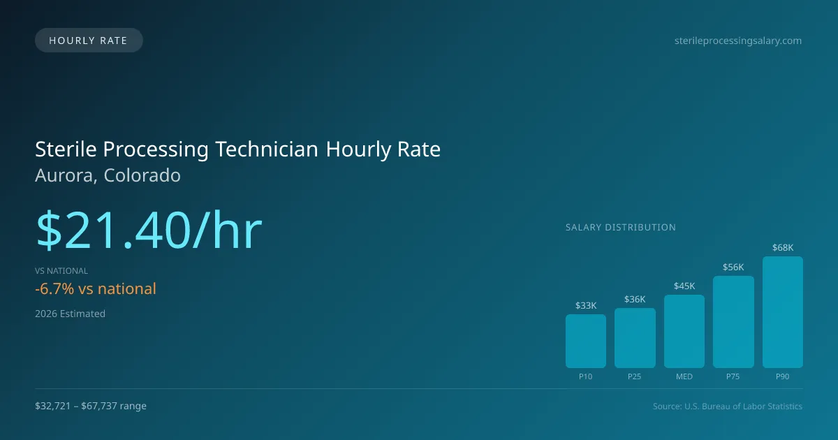 Sterile Processing Technician Hourly Rate in Aurora, CO — 2026 est., based on 2025 BLS
