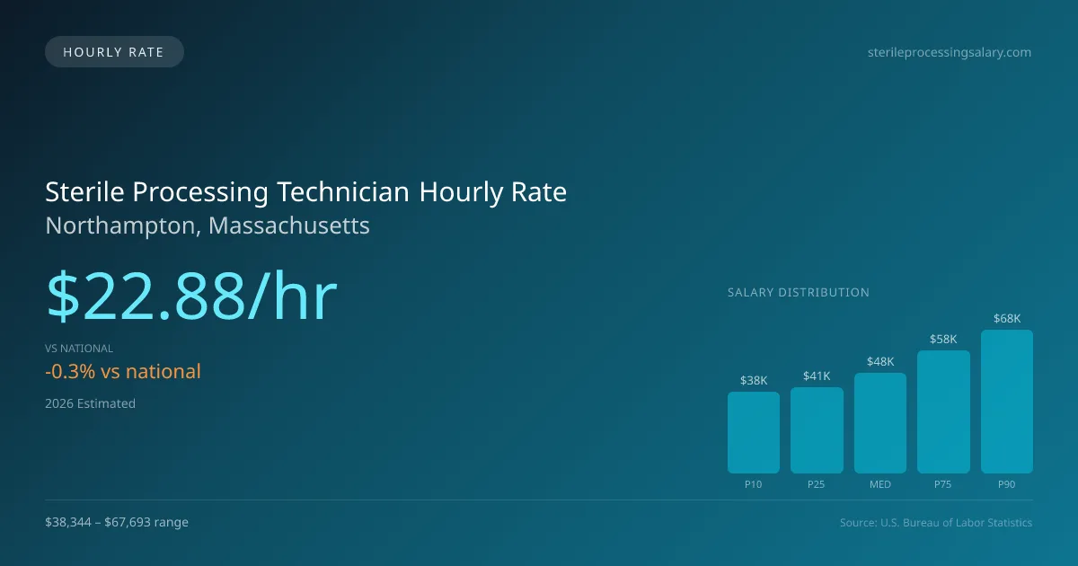 Sterile Processing Technician Hourly Rate in Northampton, MA — 2026 est., based on 2025 BLS