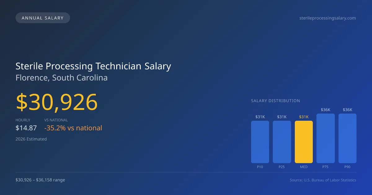 Sterile Processing Technician Salary in Florence, SC — 2026 est., based on 2025 BLS
