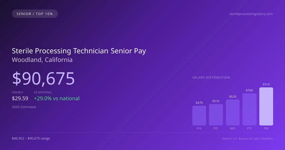 Sterile Processing Technician Senior Salary in Woodland, CA — 2026 est., based on 2025 BLS