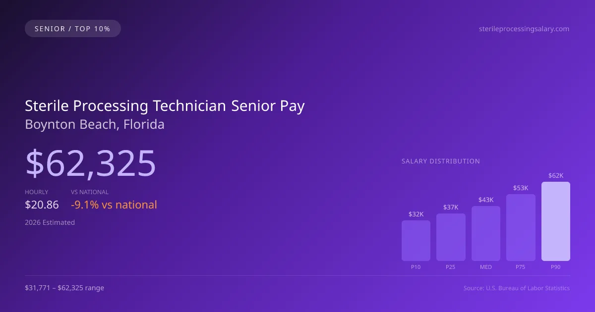 Sterile Processing Technician Senior Salary in Boynton Beach, FL — 2026 est., based on 2025 BLS