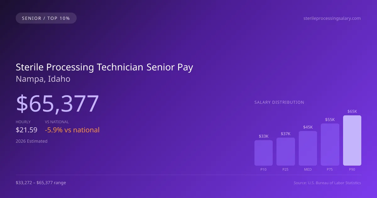 Sterile Processing Technician Senior Salary in Nampa, ID — 2026 est., based on 2025 BLS