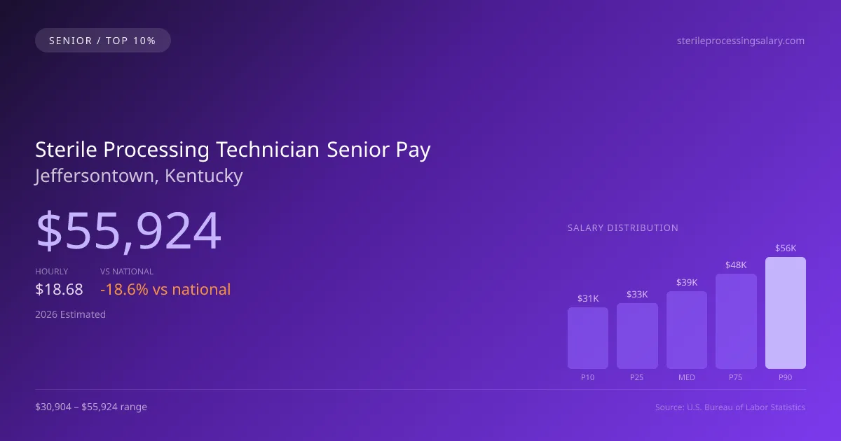 Sterile Processing Technician Senior Salary in Jeffersontown, KY — 2026 est., based on 2025 BLS