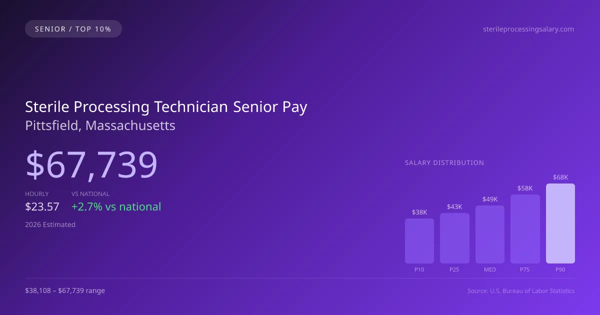 Sterile Processing Technician Senior Salary in Pittsfield, MA — 2026 est., based on 2025 BLS