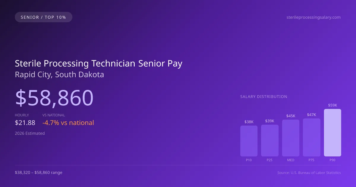 Sterile Processing Technician Senior Salary in Rapid City, SD — 2026 est., based on 2025 BLS
