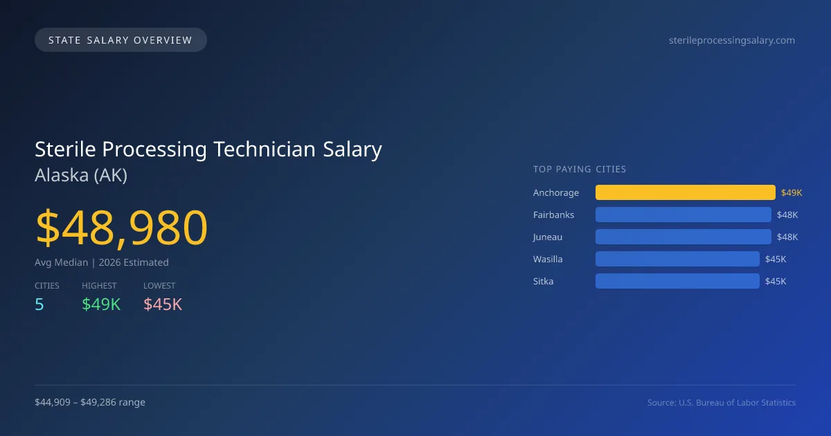 Sterile Processing Technician Salary in Alaska - 2025 BLS Data Infographic